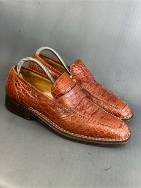 Sutor Mantellassi Vintage Crocodile Loafers Slip on shoes men’s size 9 (42)